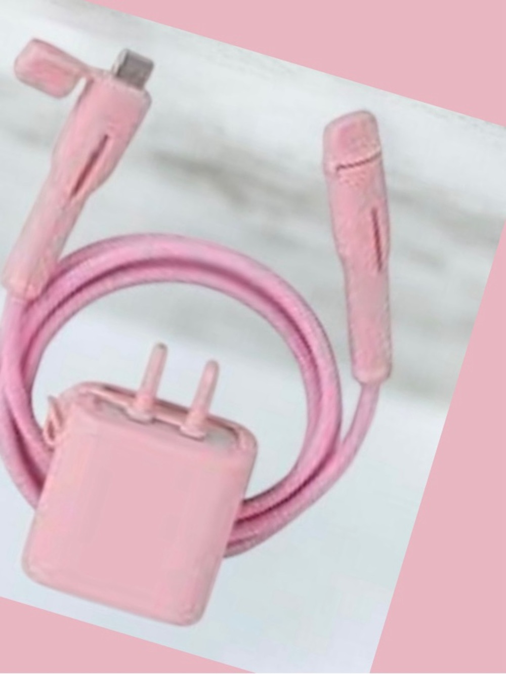 Pink Silicone Charger/Cable Protective Cover, Anti-Break Charging Cord Sleeves.
